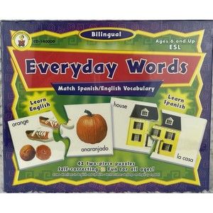 Bilingual Everyday Words Carson-Dellosa Match Spanish/English Vocabulary